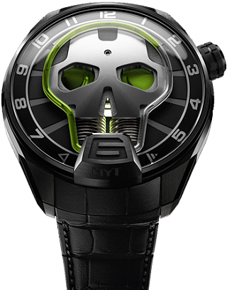 Review HYT SKULL GREEN EYE 151-TD-41-GF-AB Replica watch